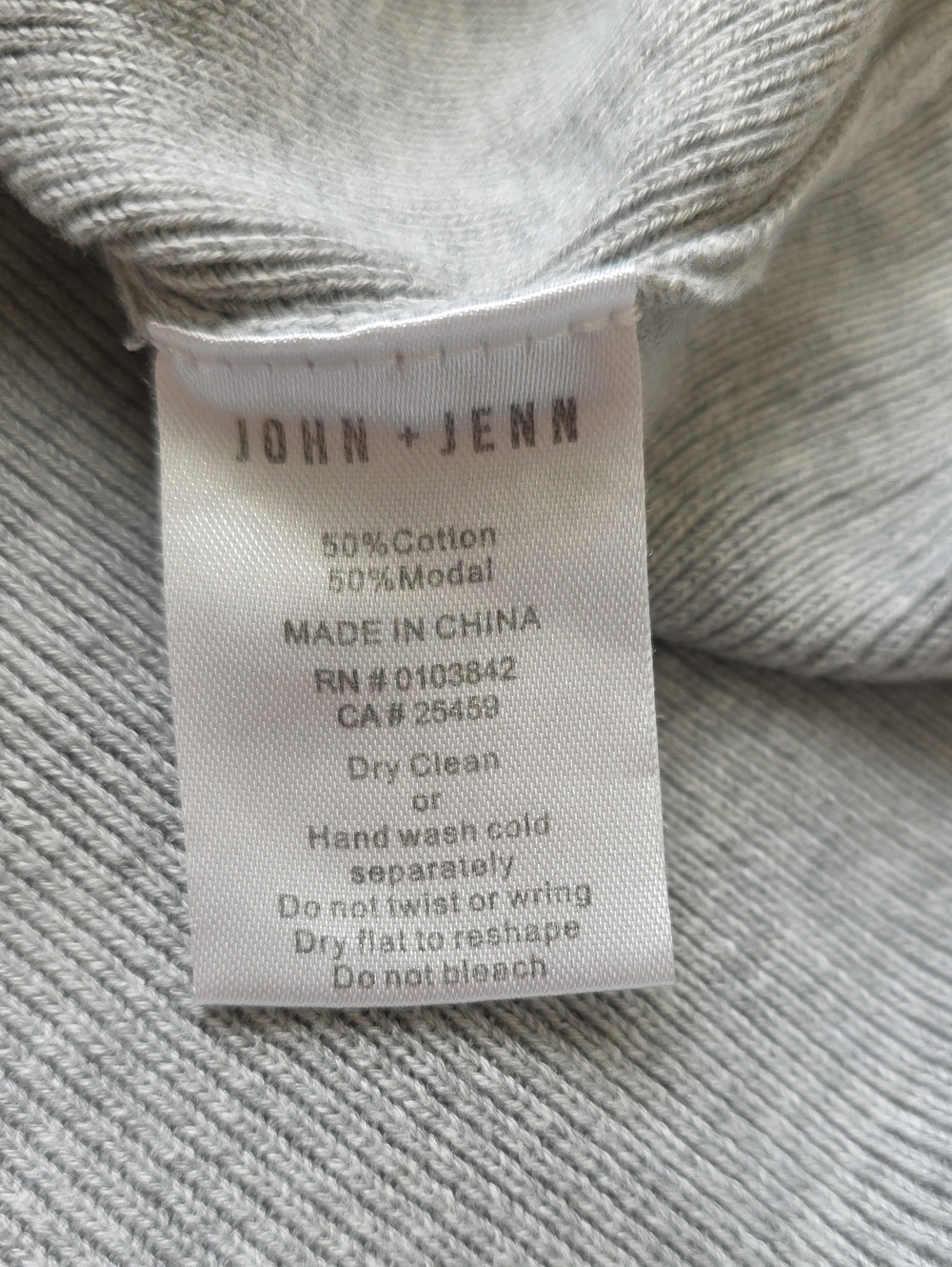 John & Jenn Gray Rib Knit Ruffle Tee - Size Medium - Picture 5 of 5